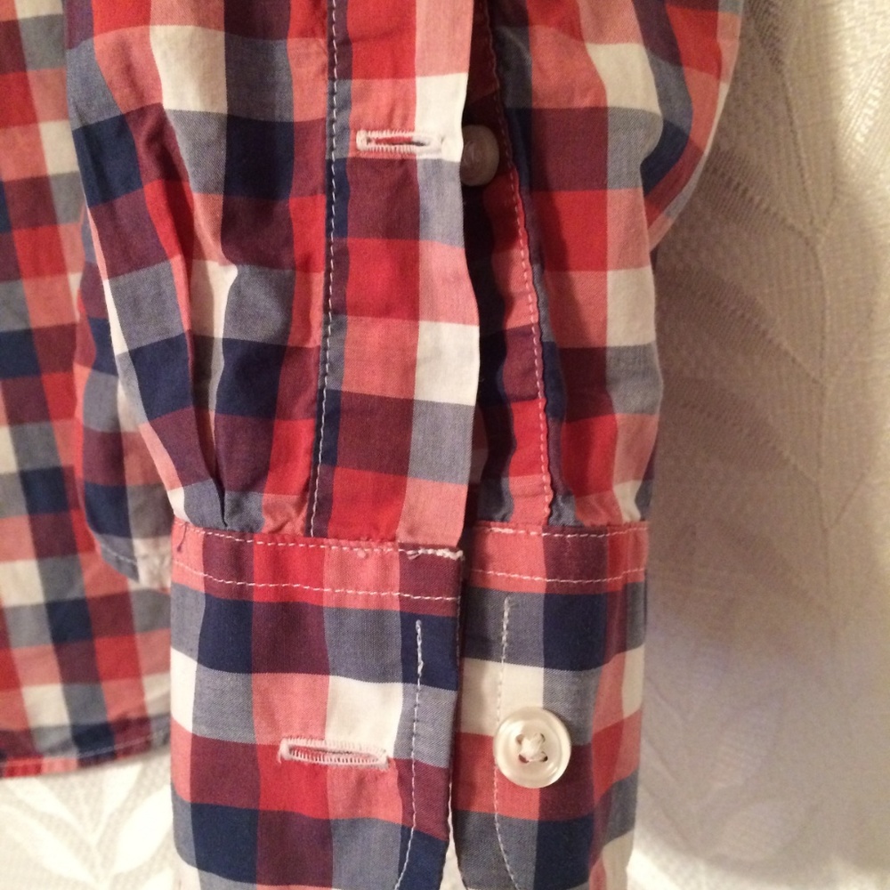 J. Crew Lightweight Gingham Washed Shirt Slim Sz L - Picture 5 of 8
